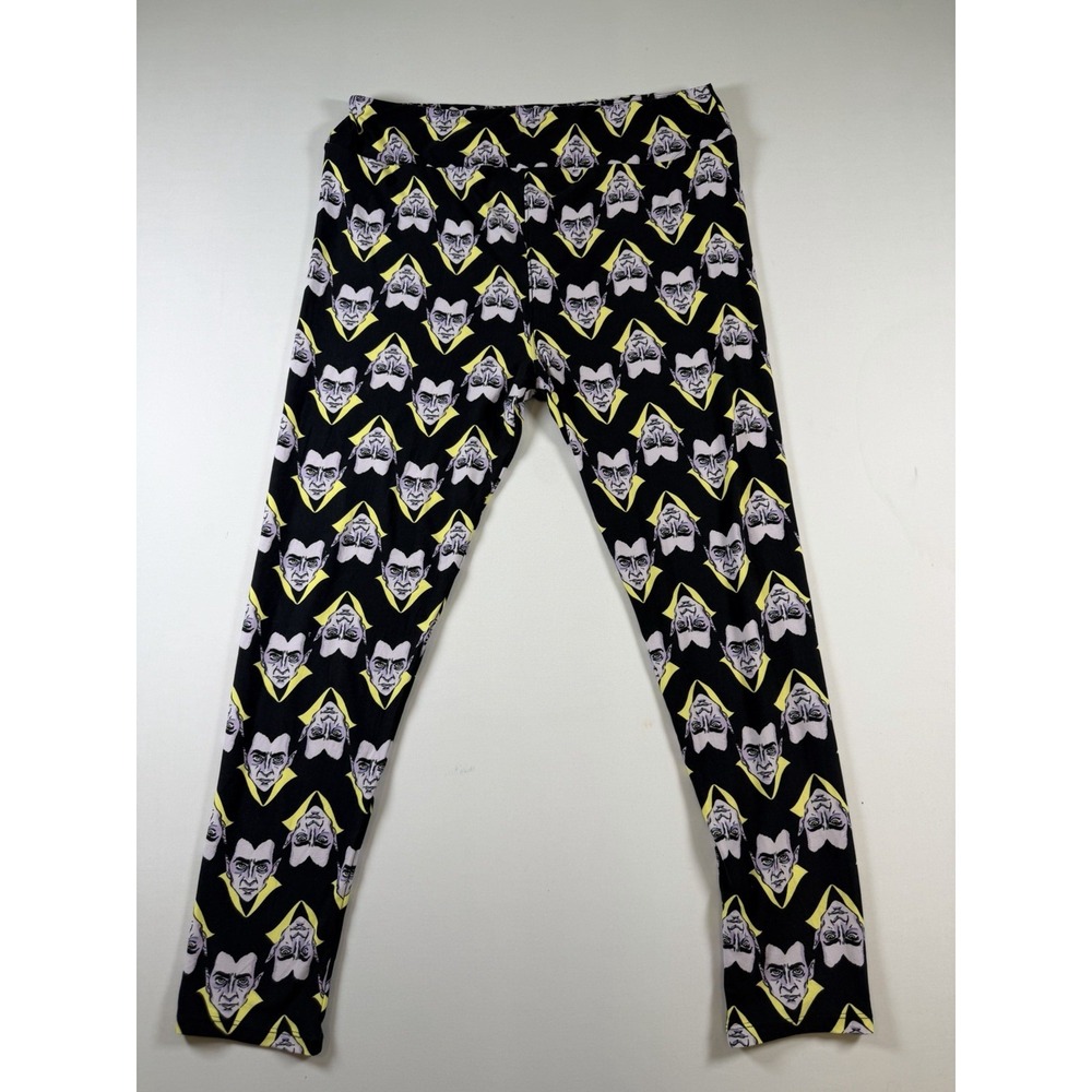 LuLaRoe Women Halloween Leggings TC2 Tall Curvy Black DRACULA Vampire Monster